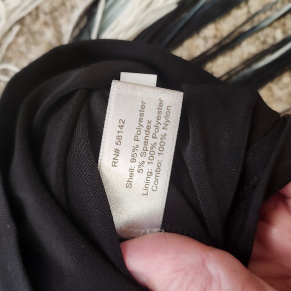 Boston Proper Womens Ombre Fringe Tiered Mini Dress Black White Sz 16 Boho Swing - Picture 8 of 10